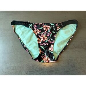 black floral XHILARATION  lined swimsuit bikini bottom size XL